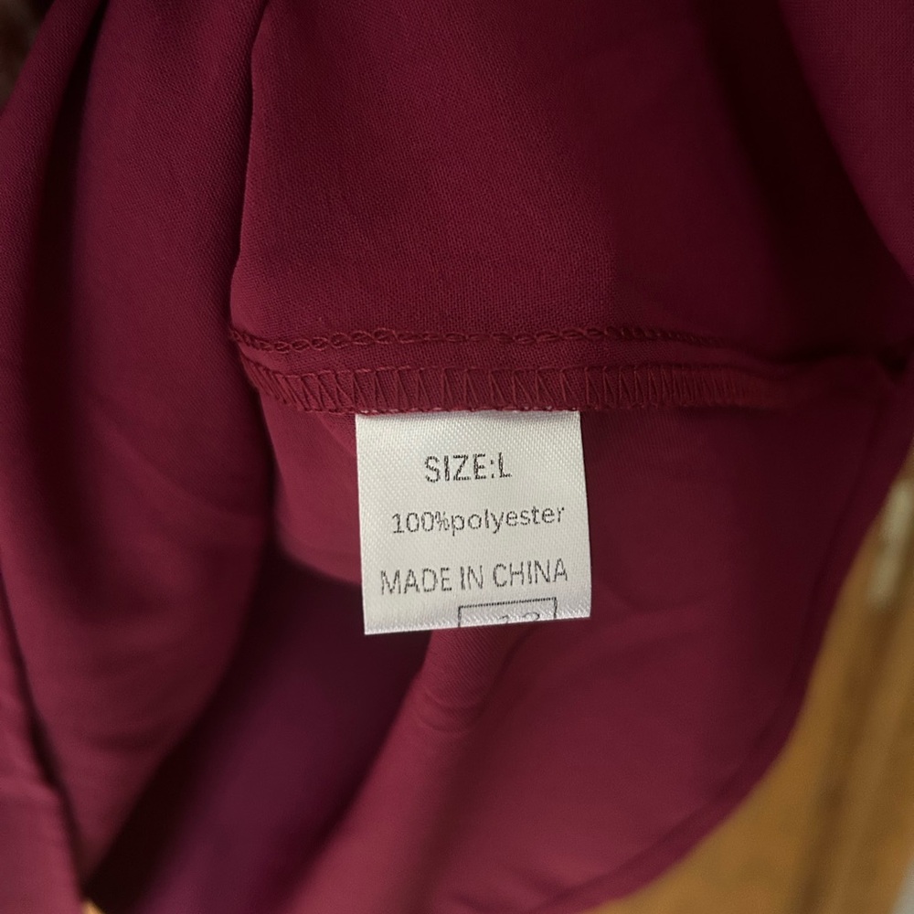 NWOT Amazon Burgundy Ruffle Sleeve Dress - Picture 3 of 5
